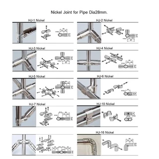ข้อต่อเหล็กชุบนิกเกิ้ล nickel joint for pipe dia28 ข้อต่อสำหรับท่อขนาด 28มิล ข้อต่อ DIY ข้อต่อเหล็กสีเงิน