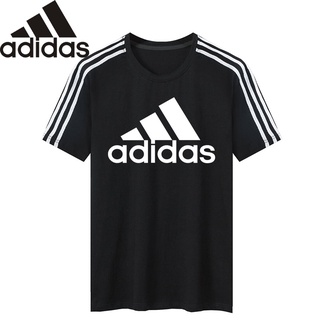 💥M-5XL💥 ADIDA ชายและหญิงเสื้อยืดหลวมระบายอากาศเสื้อยืดคอกลมคู่เสื้อยืด