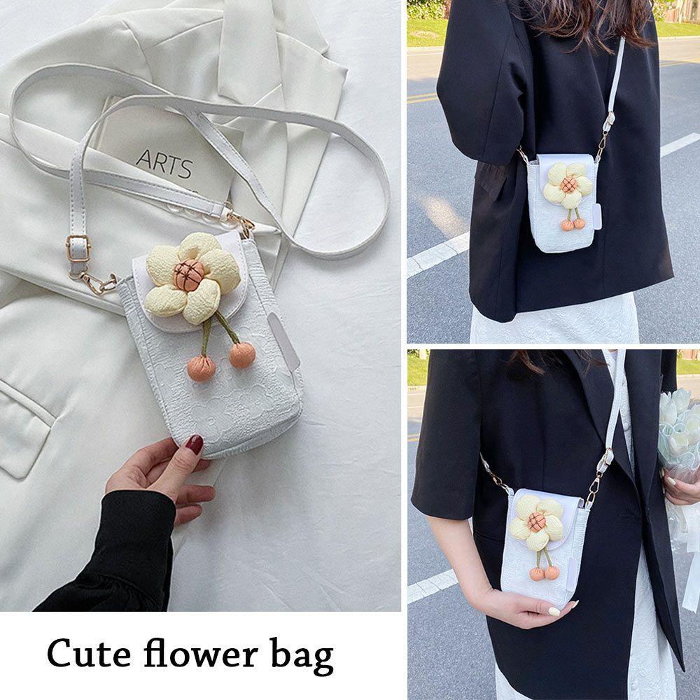 กระเป๋าสะพายข้างสไตล์ Casual Flower สำหรับใส่โทรศัพท์น่ารัก ราคา ถูกที่สุด ดีลบีเคเค แกลเลอรีภาพที่ 4
