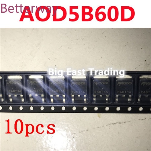 10 ชิ้น D5B60D AOD5B60D TO-252 600V 10A รับประกันคุณภาพใหม่ betterway