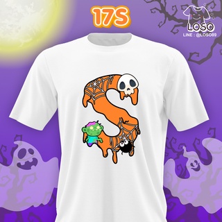 ลายตัวอักษรรุ่น  Halloween เสื้อขาว ( S T U   )