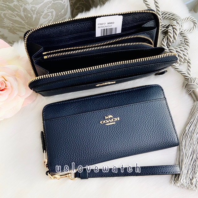 ⭐️ฟรีค่าจัดส่งemsทุกแบบ กระเป๋าสตางค์ ACCORDION ZIP WALLET (COACH F76517) IM/MIDNIGHT