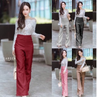 8001 Jumpsuit จั๊มสูท ต่อลูกไม้ โทนสีพื้นเรียบๆ