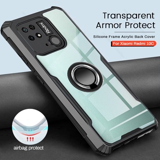 Magnetic Mount Ring for Car Shockproof Coque Redmi Redmi 10C Redmi 10C Clear Clear Acrylic Protection Funda for Redmi 10C Case