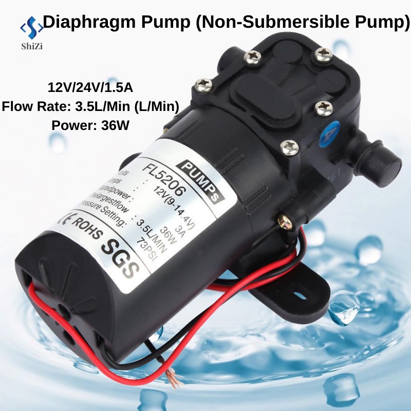 พร้อมส่ง [พร้อมส่ง] เครื่องปั๊มน้ําแรงดันสูง Dc 12 24V 30W 3.5 ลิตรต่อนาที สําหรับไดอะแฟรม