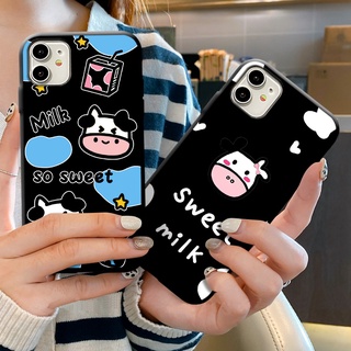 เคสโทรศัพท์มือถือแบบนิ่ม ผิวด้าน ลายวัวนม สําหรับ Samsung Galaxy A01 A2 A3 Core A02 A02S A03S A12 A22 A32 A52 A72 4G 5G Cow-2