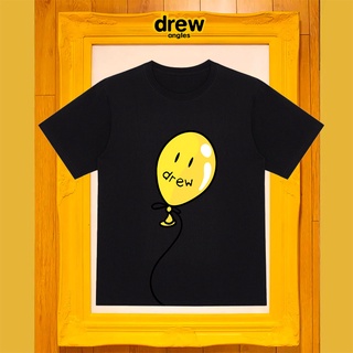 Drew ANGLES เสื้อยืดแขนสั้น พิมพ์ลายตัวอักษรหน้ายิ้ม ทรงหลวม สไตล์สตรีท สําหรับผู้ชาย และผู้หญิง