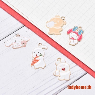 Ladyhome 10 ชิ้น การ์ตูนกระต่าย หมี สัตว์ เคลือบ จี้ เครื่องประดับ DIY ทํา