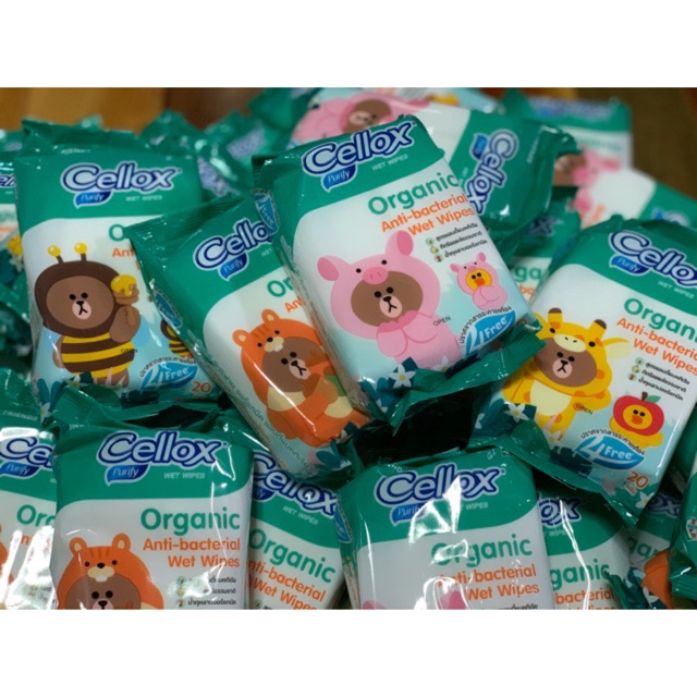 ทิชชู่เปียก Cellox สูตร Anti-Bacterrai (1แพค 20ชิ้น)