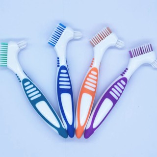 Adult Oral Care Dual heads Denture Brush Denture Toothbrush soft bristles Dual