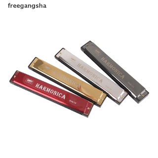 [FREG] Tremolo Harmonica Metal 24 Holes With Case Mouth Organ Key of C For Beginner FDH