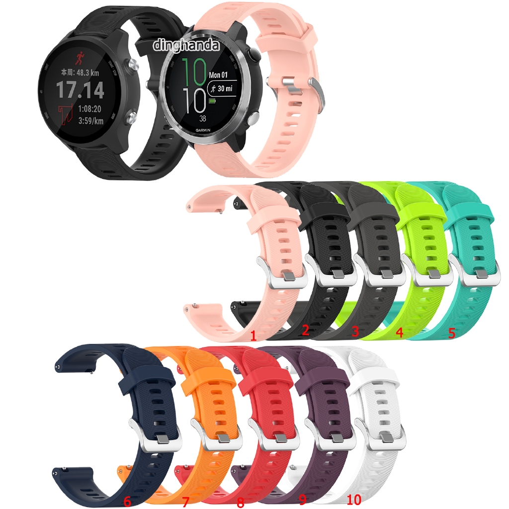 สายนาฬิกา ซิลิโคน หัวเข็มขัดโลหะ คลาสสิก สำหรับ Garmin Forerunner 645 245 245M 165 55 158 570 42mm