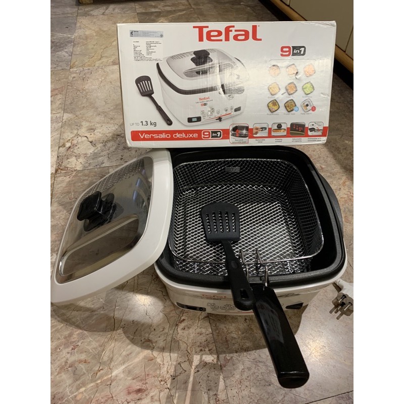 TEFAL หม้อทอดอเนกประสงค์ Versalio Deluxe 9in1 รุ่น FR4950 สีขาว จุ 1.3 กิโลกรัม