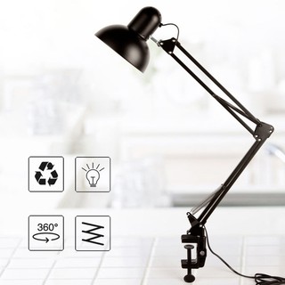 โคมไฟ โคมไฟหนีบโต๊ะ โคมไฟเขียนแบบ ปรับระดับได้รอบทิศทาง รุ่น Table Reading lamp Adjustable clip E27 60W alizwellmart