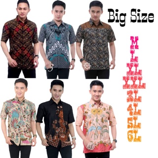 เสื้อยืดแขนสั้น Baju Hem Batik ขนาดใหญ่ สําหรับผู้ชาย ไซซ์ M L XL XXL 3L 4L 5L 6L