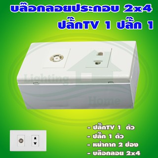 บล็อกลอย ขนาด 2x4 นิ้ว พร้อม ปลั๊ก 1 ปลั๊กTV 1 (G-01)