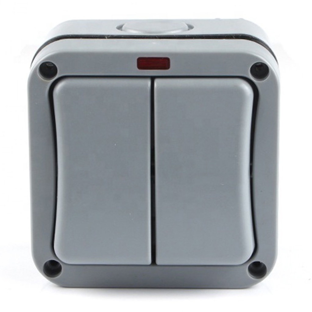 MP42 สวิทช์กดกันน้ำ 2ปุ่ม สวิทช์เปิด-ปิดกันน้ำ(Push Switch - Weather Proof)