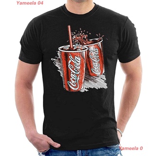 ผ้าฝ้ายคอกลมYameela 04 Yameela 04 Yameela 04 Yameela 04 เสื้อยืดเด็กโต Coca-Cola Retro Coke Cups Mens T-Shirt discountC