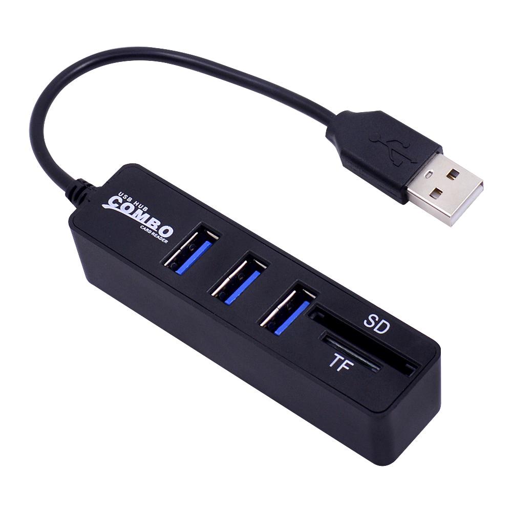 Usb Hub Combo 3 พอร์ต Usb 2 . 0 Splitter 2 In 1 Sd / Tf เครื่องอ่านการ์ด