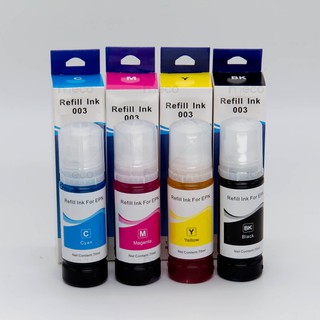 หมึก​เทียบ Epson 003 เกรดพรีเมียม dye refill ink ใช้กับ เอปสัน​ รุ่น L1110,L3100,L3101,L3110,L3150,L5190