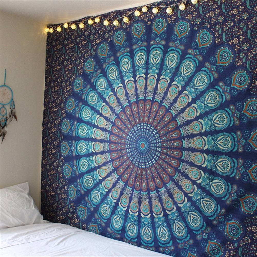 ผ้า ลายอินเดีย ฮิปปี้ โบฮีเมียน Mandala Tapestry แขวนตกแต่งผนัง ตกแต่ง