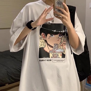 เสื้อยืดแขนสั้น คอกลม พิมพ์ลายการ์ตูน ทรงหลวม ขนาดใหญ่ สไตล์ฮิปฮอป แฟชั่นฤดูร้อน สําหรับผู้ชาย และผู้หญิง