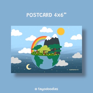 โปสการ์ดลายโลก cute Earth postcard