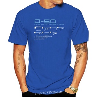 เสื้อคู่ - เสื้อยืดผู้ชายรุ่นปี 2022 เสื้อยืด RETRO SYNTH ออกแบบ D50 S M L XL XXL พิมพ์เสื้อยืดแขนส