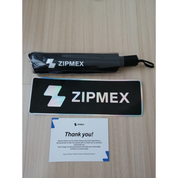 ร่ม zipmex umbrella zipmex with sticker premium product ของใหม่