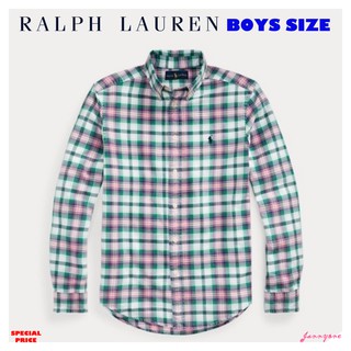 RALPH LAUREN PLAID COTTON OXFORD SHIRT ( BOYS SIZE 8-20 YEARS )