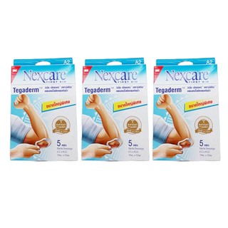 3M Nexcare แผ่นเทปใสปิดแผลกันน้ำ ขนาด 10ซม. x 12ซม. 5แผ่น/กล่อง (3 กล่อง)