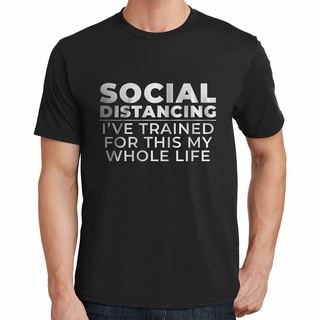 เสื้อยืดผ้าฝ้ายพิมพ์ลายแฟชั่นเสื้อยืด ลาย Social Distancing สําหรับฝึกซ้อม 02732