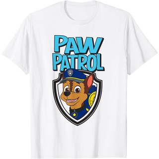 เสื้อยืดผ้าฝ้ายพิมพ์ลายแฟชั่น เสื้อยืด พิมพ์ลาย Paw Patrol Chase in Badge Nickelodeon สําหรับผู้ชาย