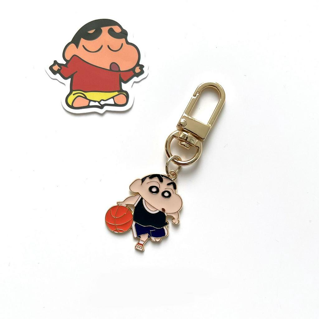 Ins การ์ตูนญี่ปุ่น Crayon Shin-Chan Xiaobai พวงกุญแจโลหะผสม airpods เคสป้องกันกระเป๋าจี้อุปกรณ์เสริมเครื่องประดับ