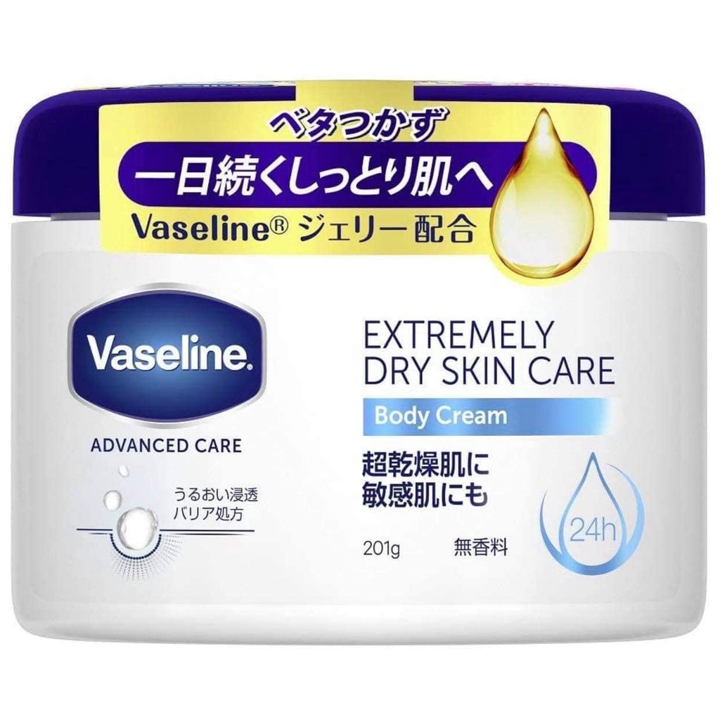 (Pre Order)Vaseline Extreme Dry Skin Care Body Cream Unscented 201g.ครีมทาผิวกาย สำหรับผิวแห้ง