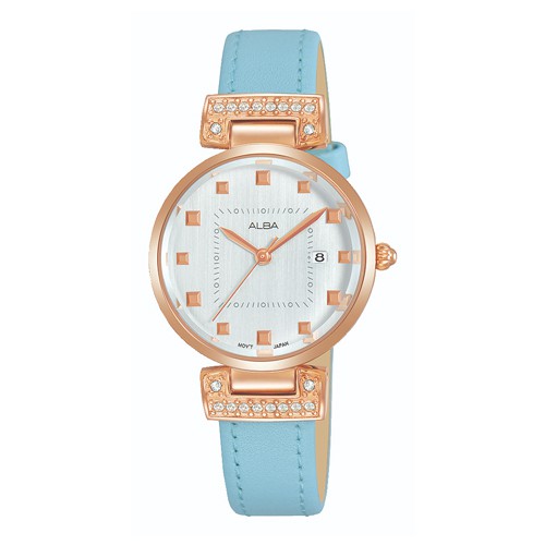 ALBA PRESTIGE Quartz Ladies นาฬิกาข้อมือผู้หญิง สายหนัง สีฟ้า รุ่น AH7Q78X,AH7Q78X1
