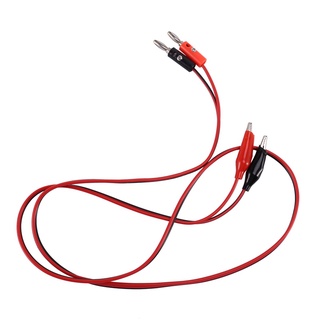  2 Pcs Red Black Banana Plugs to Alligator Clips Probe Test Cable 1M