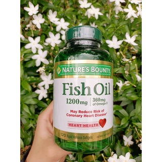 💪👁🧠💛 Natures Bounty fish Oil น้ำมันปลา ขนาด 1,200 มก. บรรจุ 120 แคปซูลนิ่มออกฤทธิ์ไว บำรุงข้อ หัวใจ สมองและตา