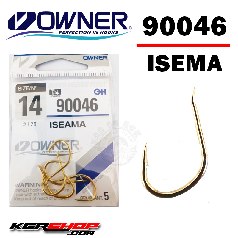 เบ็ด OWNER Iseama Gold 90046 ตูดเเบน แข็งแรง ทนทาน จากญี่ปุ่น เบ็ดตกปลานิล เบ็ดตกปลาเกล็ด