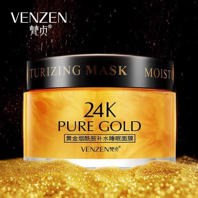VENZEN 24K Pure Gold Nicotinamide sleep mask  โปรซื้อ1 แถม1