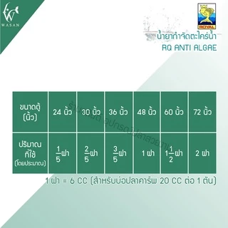 กำจัดตะไคร่น้ำเขียว RQ ANTI ALGAE BY วสันต์อุปกรณ์ปลาสวยงาม