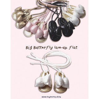 ลด30%รองเท้าปีกผีเสื้อBig butterfly lace-up flat