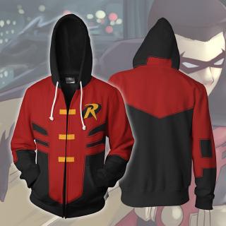 Robin Tim Drake เสื้อแจ็กเก็ต เสื้อฮู้ดดี้ มีซิป พิมพ์ลายแบทแมน 3D สําหรับผู้ชาย