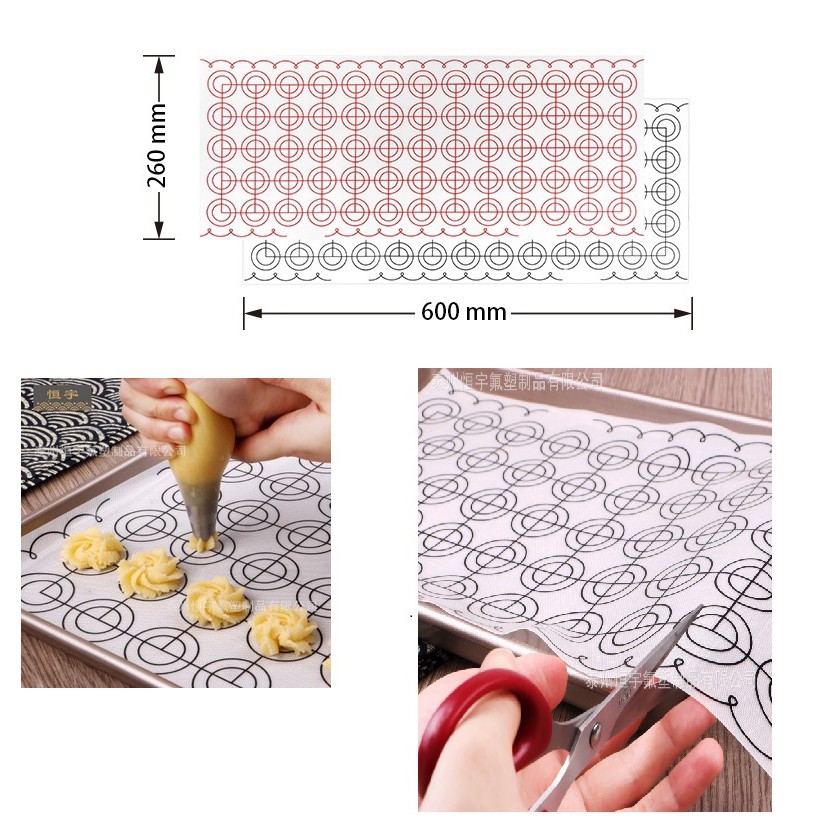 (ตัดแบ่งได้) ขนาด 26 x 60 cm แผ่นซิลิโคนรองอบ แผ่นรองอบขนม คุกกี้ ขนมปัง มาการอง Silicon Baking sheet
