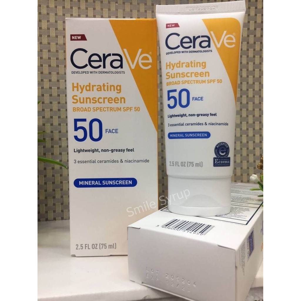 Cerave Hydrating Sunscreen Face Lotion SPF 50 (Mineral Sunscreen) 75ml