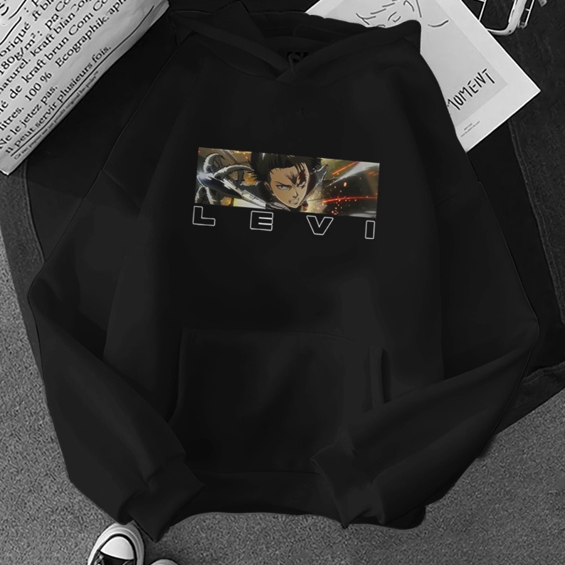 Levi ATTACK ON TITAN L-XL เสื้อแจ็คเก็ตมีฮู้ด AOT เสื้อแจ็คเก็ต เสื้อแจ็คเก็ตอนิเมะ เสื้อฮู้ดอนิเมะ 