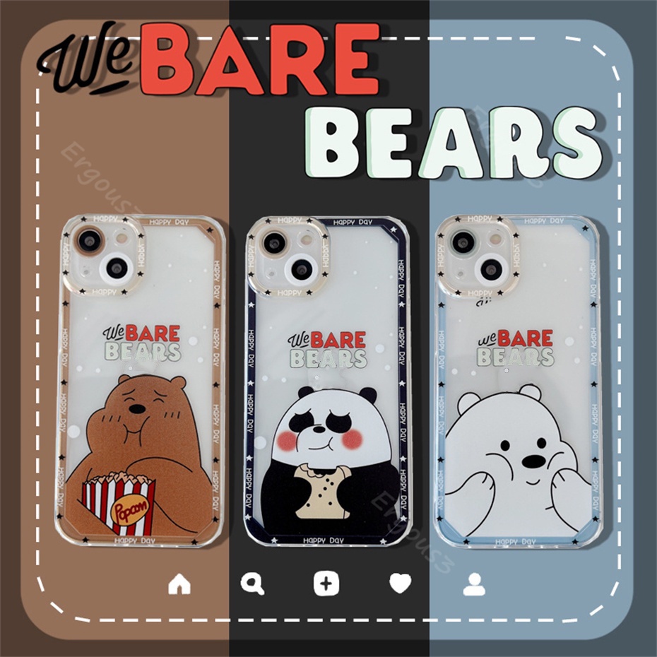 เคสโทรศัพท์มือถือ ลายการ์ตูน We Bare Bears สําหรับ iPhone 13 12 11 Pro ...