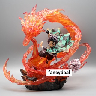 โมเดลฟิกเกอร์ PVC อนิเมะ Demon Slayer Kamado Tanjirou ZERO Kamado พร้อมไฟ Led ขนาด 30 ซม. ของเล่นสําหรับเด็ก