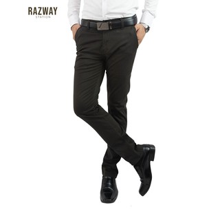 Razway กางเกงชิโน่ ผ้ายืดนุ่มสวยทน ทรงกระบอกเล็ก กางเกงสแลคชาย รุ่น RZ826