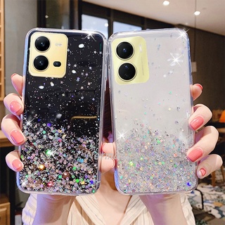 เคสโทรศัพท์ Simple Handphone Case VIVO Y16 V25 V25e Y35 Y22 Y22S 4G 5G 2022 New Fashion Glitter Starry Sky Transparent Phone Casing Ultra Thin TPU Softcase Shockproof Protective Back Cover เคส